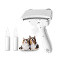 Pepkefir 3 in-1 Cat & Dog Steam Comb for Long Short Hair for Any Size Cat & Dog Hair Removal & Shedding, Two Spray Mode with USB, Brush Haired Release Button - Include “2” Waterless Shampoo(White)