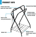 Saddle Rack Portable Folding Horse Saddle Stand for English and Western Saddles,28" L x 19" W x 37.5" H,Black