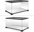 REPTI ZOO 10 Gallon Reptile Tank Glass Natural Cages Terrarium 20" x 12" x 10" Sliding Screen Top for Reptile Hamster He