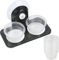 SLSON Gecko Feeder Ledge Acrylic Improved Suction Cup Reptile Feeder with 20 Pack 1 oz Plastic Bowls for Reptiles Food a