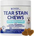 Tear Stain Chews for Dogs – Natural Tear Stain Remover & Eye Health Supplement with Cranberry, Lutein & Eyebright – Redu