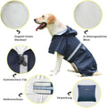 Dog Raincoat Waterproof Hooded, Large Dogs, Navy Blue, 5XL