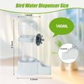 BWOGUE 2PCS Automatic Bird Water Dispenser, 4.73 Fl Oz Parakeet Water Dispenser for Cage No Mess Suspended Bird Water Feeder for Cockatiel Budgie Conure Lovebirds