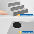 Colewin Adjustable Cat Litter Box Steps, 3-Step Non-Slip Ramp for Kittens Senior Cats Small Cats, Detachable Litter Catcher Tray, Fit Automatic Litter Boxes, Easy Clean, 13.5"x9"x7" (Light Grey)