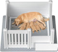 Whelping Box for Dogs, Puppies,with Pig Rails Washable Pad