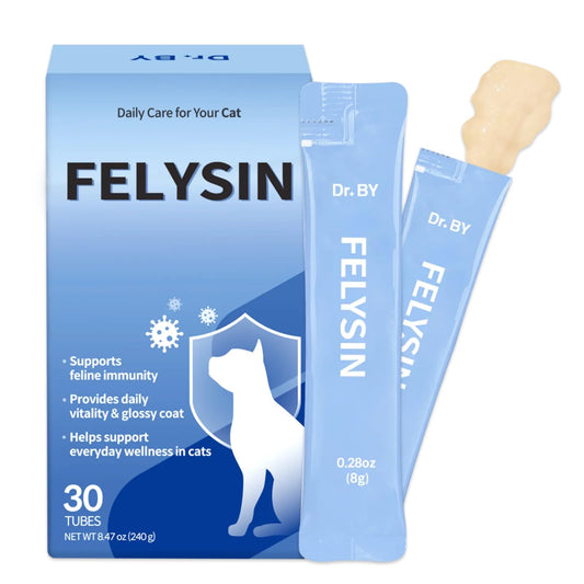 Doctor By FELYSIN L-Lysine for Cats Lickable Immune Support Supplement Allergy Relief, Sneezing, Runny Nose, Cold, Watery Eyes Respiratory Health with Beta-Glucan & Taurine – 30 Individually Packaged