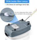 HITOP Dual Outlet Aquarium Electric Air Pump, Whisper Adjustable Fish Tank Aerator, Quiet Oxygen Pump with Accessories f