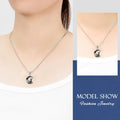 constantlife Cat Moon Urn Necklace for Women Pet Cremation Jewelry for Ashes Stainless Steel Pendant Funeral Keepsake Lo