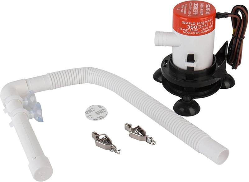 SEAFLO 10 Series Portable Livewell Aerator Kit - 12V, 350 GPH, Adjustable Hosepipe, Submersible, Corrosion-Resistant, Ef