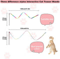 M JJYPET Cat Wand Toys Interactive Kitten Toys for Indoor Cats Colorful Teaser Wand String for Exercise Kitten Stick Kitty Rope Toy Rainbow Ribbon Cat Charmer -2Pcs