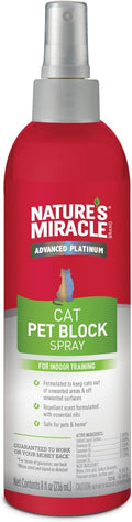 Nature's Miracle Cat Pet Block Repellent Spray, for Indoor Training, 8 oz