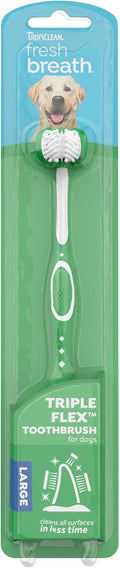 TropiClean Frehs Breath Tripleflex Dog Toothbrush for Large Dogs