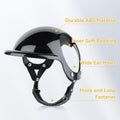 Extra Small Dog Helmet with Ear Holes - Adjustable, Lightweight, Hard Black Puppy Helmet for Outdoor Activities/Motorcyc
