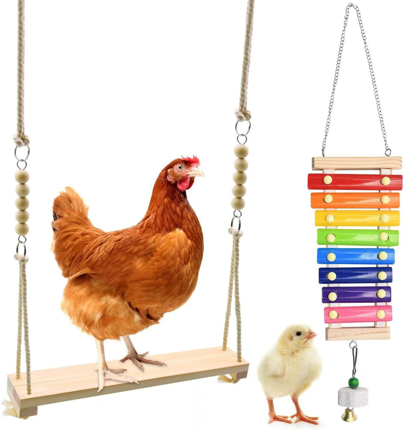 2pcs Chicken Toys, Chicken Swing Toys and Chicken Toys Xylophone