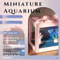 Small Betta Fish Tank, Stackable Mini Fish Tank Aquarium Tank Kit, 3/5 Gallon Rectangular Fish Bowl with Aquarium Gravel