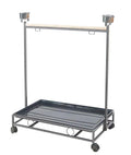 41" Large Amazon Cockatoo Parrot Bird Play Stand Gym Play Ground Rolling Stand. (Silver Black)