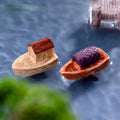 10 Mini Resin Boats Set, Sailboat Figurines for Fairy Garden Decor
