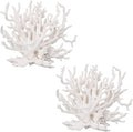 Tinoaly 2pcs Fish Tank Decorations, White Coral Reef Decor