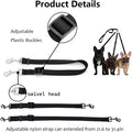 ASOCEA 3 Dog Leash - 3 in 1 Multiple Dog Leash with Detachable Swivel, Soft Padded Handle for Walking and Training Two or Three Dogs (Black)