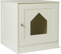 Amazon Basics Cat Litter Box Enclosure, Furniture-Style Cabinet with Drawer and Shelves, Hidden Cat Litter Box, White