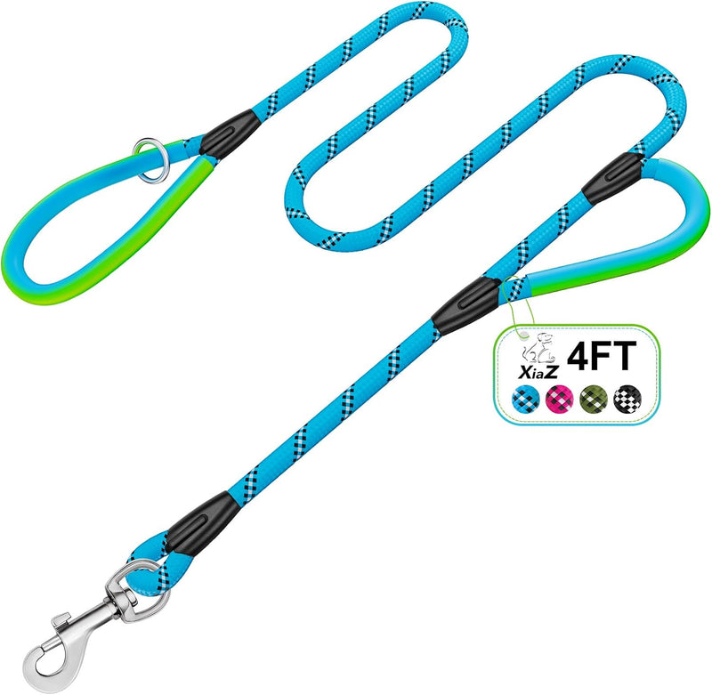 Dog Leash Heavy Duty 4/5/6ft XiaZ 2 Handles Dog Leashes for Medium Large Dogs 1/2 Inch 1000lb Strength Reflective PVC Wa