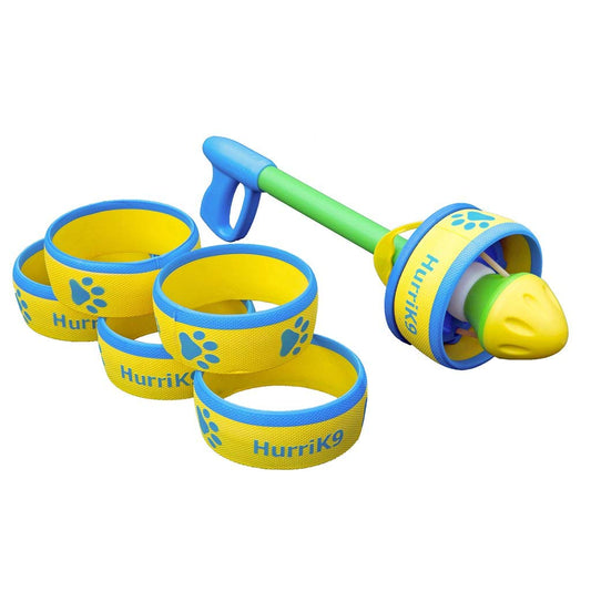 HurriK9 Flying Ring Launcher Dog Exerciser Starter Pack | Quickly Exercises Your Dog | Includes Launcher Starter Pack & 6 EVA Foam Rings