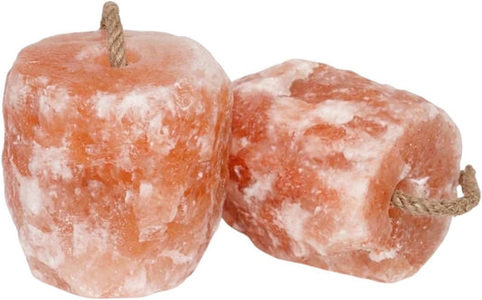 Spantik 6 lbs Himalayan Salt Lick on Rope for Horse, Cow, Goat, Sheep, Deer and Livestock Animals - 2 Pack