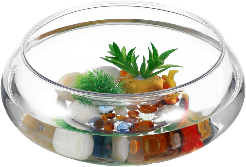 Lurrose Clear Acrylic Fish Tank, Desktop Aquarium Bowl for Betta Fish