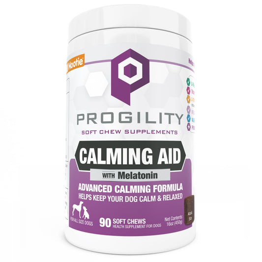 Nootie Progility Dog Calming Supplement for Stressful Situations & Daily Support – Supports Calm Behavior & Emotional Balance with Melatonin, Soft Calming Chews (90 Count)