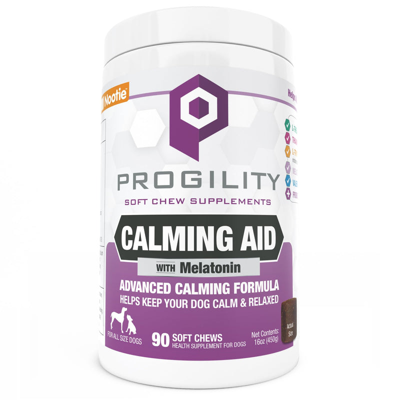 Nootie Progility Dog Calming Supplement for Stressful Situations & Daily Support – Supports Calm Behavior & Emotional Balance with Melatonin, Soft Calming Chews (90 Count)