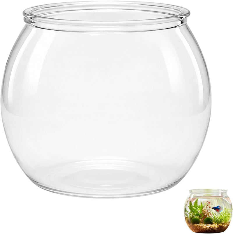 Mini Plastic Fish Bowl 30 oz Round Tabletop Aquarium Decorative