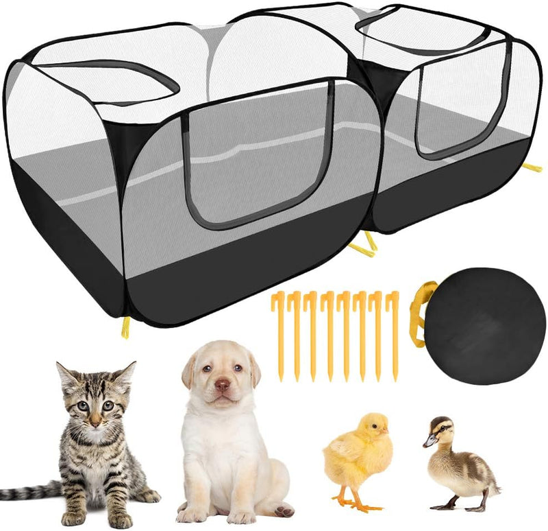 SlowTon Small Animals Playpen, Pop Up Detachable Bottom 73