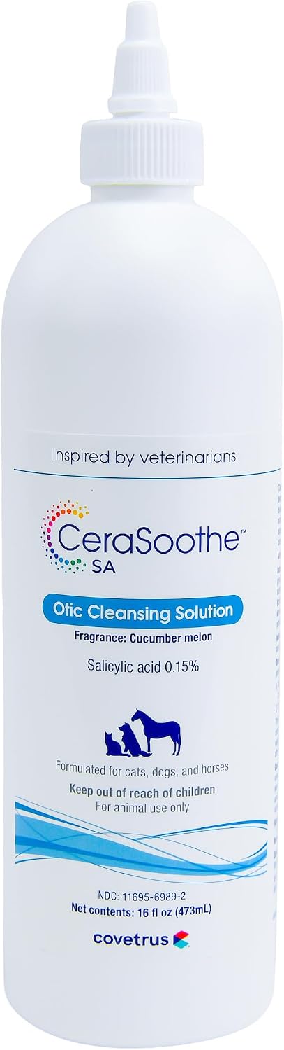 Covetrus CeraSoothe® SA Ear Cleansing Solution for Dogs, Cats & Horses – Salicylic Acid Formula to Remove Wax, Debris & 
