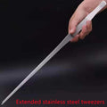 2Pcs set of aquarium water grass tweezers, measuring 18 inches length, with straight and curved ultra long stainless ste
