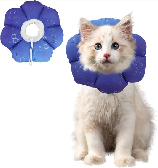 Cat Soft Cone Collar, Adjustable Cat Recovery Cones to Stop Licking Wounds, Waterproof Pet Elizabethan Recovery Collar f