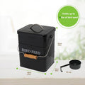 Brabtod Bird Seed Storage Container Airtight,5~6LB Metal Bird Food Container with Scoop,Wild Birds Feed Tin for Storing Sunflower Seed-Ideal for Outdoor or Indoor-Squirrel proof -Black