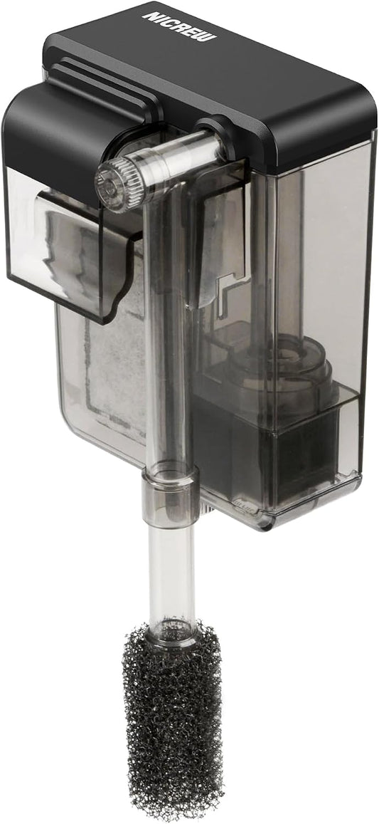 NICREW Slim Aquarium Filter for up to 5 Gallon Fish Tank, 42 GPH, 3W