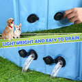 Eooqi 63" Large Dog Pool, 2-in-1 Foldable Splash Pool with Sprinkler