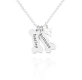 Custom Dog Bone Memorial Necklace With 925 Sterling Silver Paw Print Charm - Memorial Necklace With Personalized Names For Dog Lovers - Pet Jewelry Puppy Animal Pendant