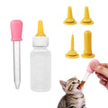 Pet Feeding Kit for Newborn Cats & Dogs | 50ml Milk Bottle + Dropper + 4 Replaceable Nipples | Kitten & Puppy Nursing Tools