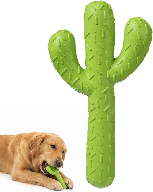 MewaJump Dog Chew Toys, Durable Rubber Dog Toys for Aggressive Chewers, Cactus Tough Toys for Training and Cleaning Teeth, Interactive Dog Toys for Medium/Large Dog