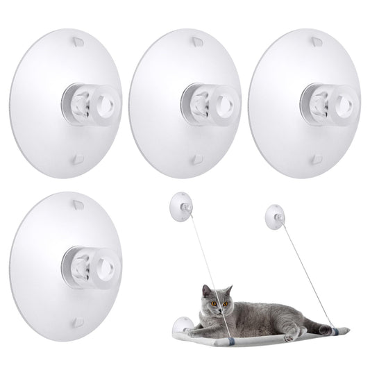 4 Pieces Cat Window Perch Suction Cup Powerful Window Bed Seat Replacement Suction Cup Clear PVC Sucker Pads for Cat Hammocks/Window Seat/Perch