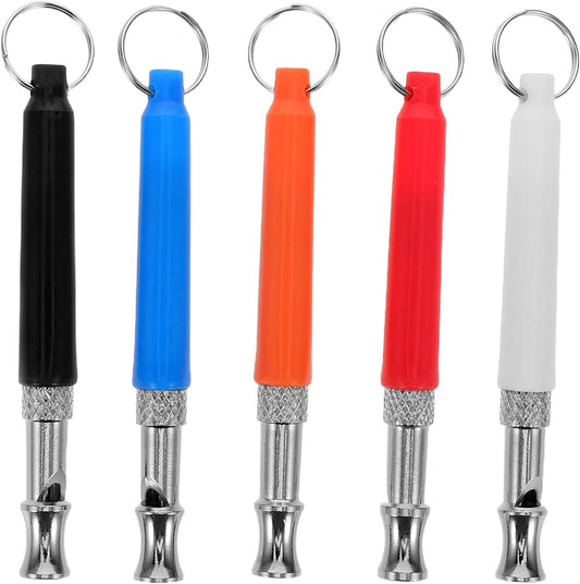 Adjustable Dog Training Whistles 5pcs with High-Frequency Recall for Behavior Control and Bark Deterrent, Multipurpose S