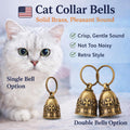kcrygogo Quiet Brass Pet Bell Set with ID Capsule – Vintage Collar Tracking Accessory for Adult Cats & Dogs, Bird Alert Chime, Soft Crisp Sound, 2-Pack