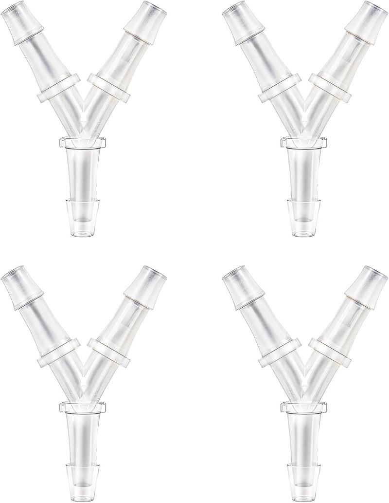 Aquarium Air Pump Connectors, 4 Pcs Y-Shaped Aquarium Air Valve Plastic Barb Equal Y Tee Hose Pipe Connectors Anti-Shedd
