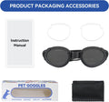 PETLESO Dog Goggles Medium Breeds, Clear UV Protection Dog Sunglasses with Black Replaceable Lenses, Adjustable Dog Glasses for Outdoor Activities Hiking/Camping Windproof Pet Eyewear