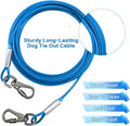 Dog Tie Out Cable - Chew Proof Steel Wire Lead - 360° Tangle Free Outdoor Leash for Pups - Dog Runner Cable for Small to