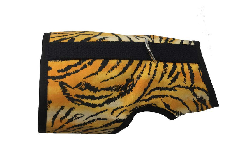 Kitty Holster Cat Harness – Secure Cat Harness for Walking, Soft Cotton Cat Accessories, Comfortable Fit, Strong Hook-and-Loop Closure, Made in USA – Tiger Stripe, M/L