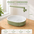 Bird Bath for Cage, Automatic Parakeet Bird Shower Fountain with 4 Natural Rattan Balls, Waterproof Mat, Adjustable Valv