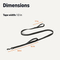 Amazon Basics Dog Leash, 6ft with 2 Comfortable Dual Padded Handles for Traffic Control, Highly Reflective Leashes for Large & Medium Dogs, Night Safety, Easy Snap Hook, Black